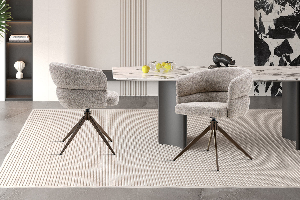 Chaise Leonie Pivotante – WZ coffee-2 Poivre Pied Noyer - vue 2
