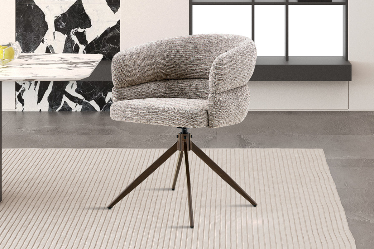 Chaise Leonie Pivotante – WZ coffee-2 Poivre Pied Noyer - vue 3