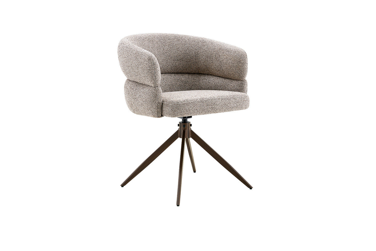 Chaise Leonie Pivotante – WZ coffee-2 Poivre Pied Noyer - vue 5