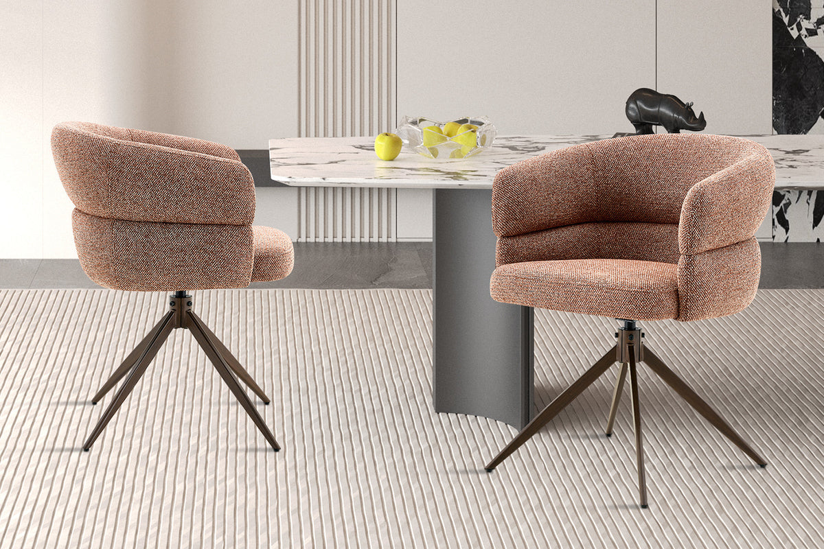 Chaise Leonie Pivotante – WZ coffee-3 Rouille – Pied Noyer
