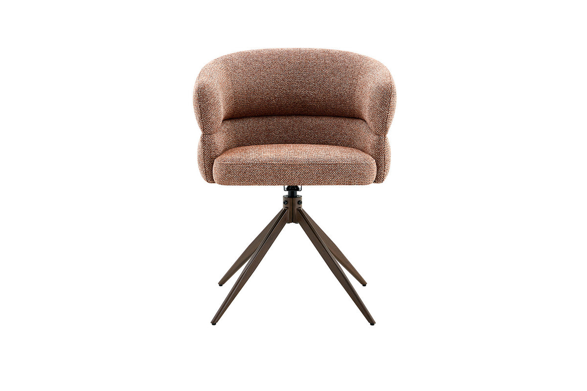 Chaise Leonie Pivotante – WZ coffee-3 Rouille – Pied Noyer - vue 4