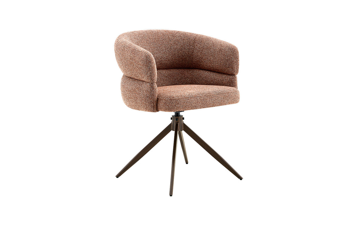 Chaise Leonie Pivotante – WZ coffee-3 Rouille – Pied Noyer - vue 5
