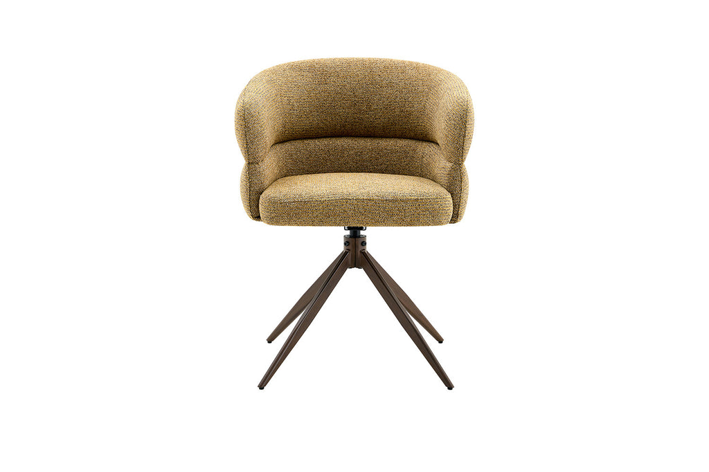 Chaise Leonie Pivotante – WZ coffee-4 Jaune – Pied Noyer - vue 4