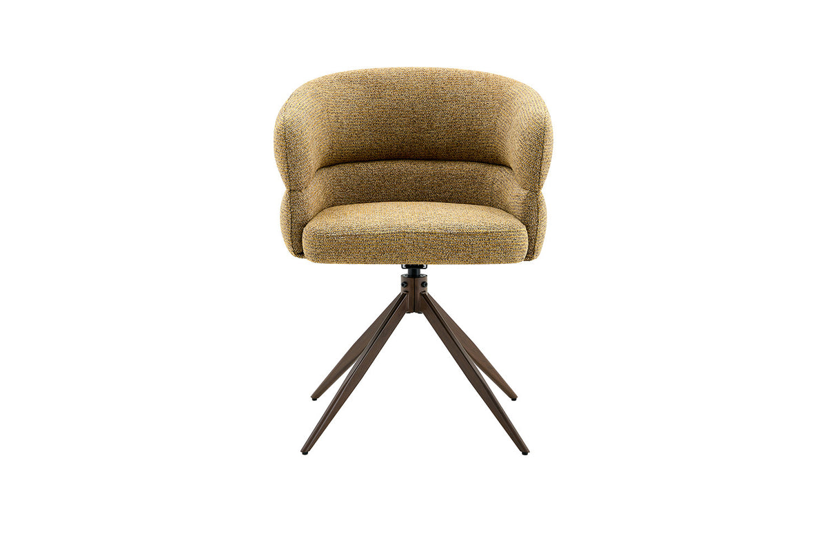 Chaise Leonie Pivotante – WZ coffee-4 Jaune – Pied Noyer - vue 4