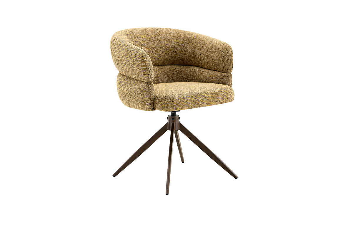 Chaise Leonie Pivotante – WZ coffee-4 Jaune – Pied Noyer - vue 5