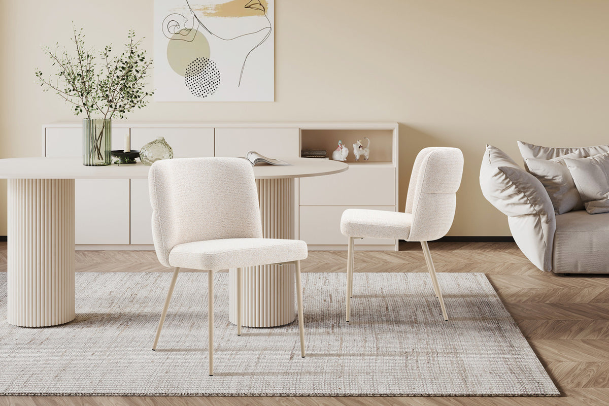 Chaise Alix Tissu WZ Coffee-1 Beige – Pied Beige - vue 3
