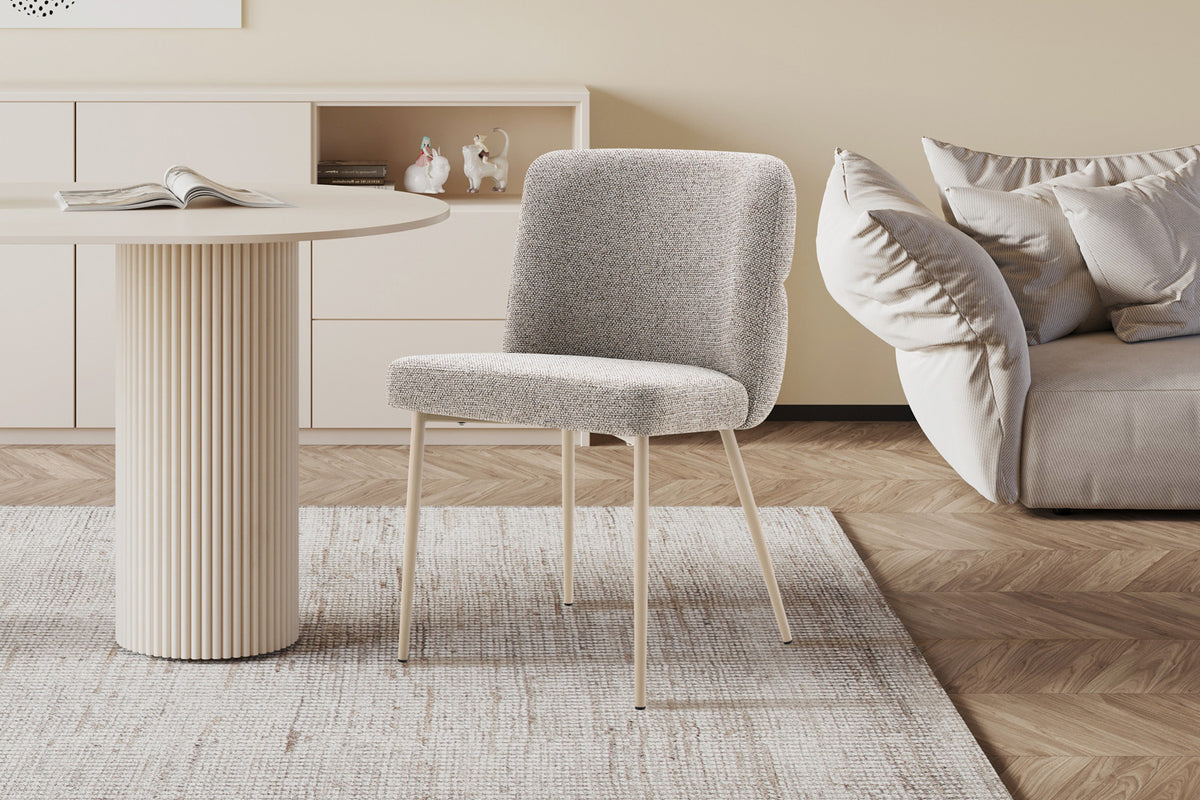 Chaise Alix Tissu WZ Coffee-2 Poivre – Pied Beige - vue 2