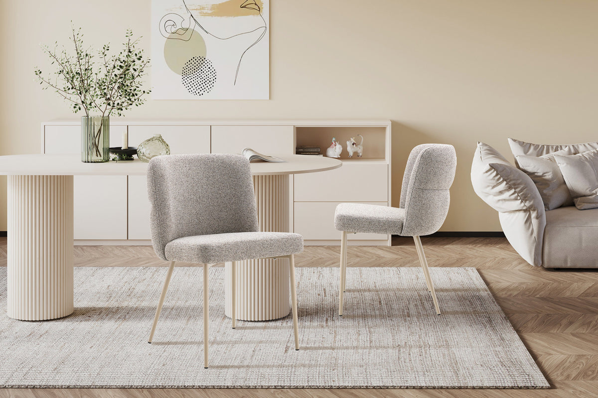Chaise Alix Tissu WZ Coffee-2 Poivre – Pied Beige - vue 3