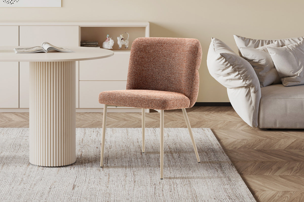 Chaise Alix Tissu WZ Coffee-3 Rouille – Pied Beige - vue 2