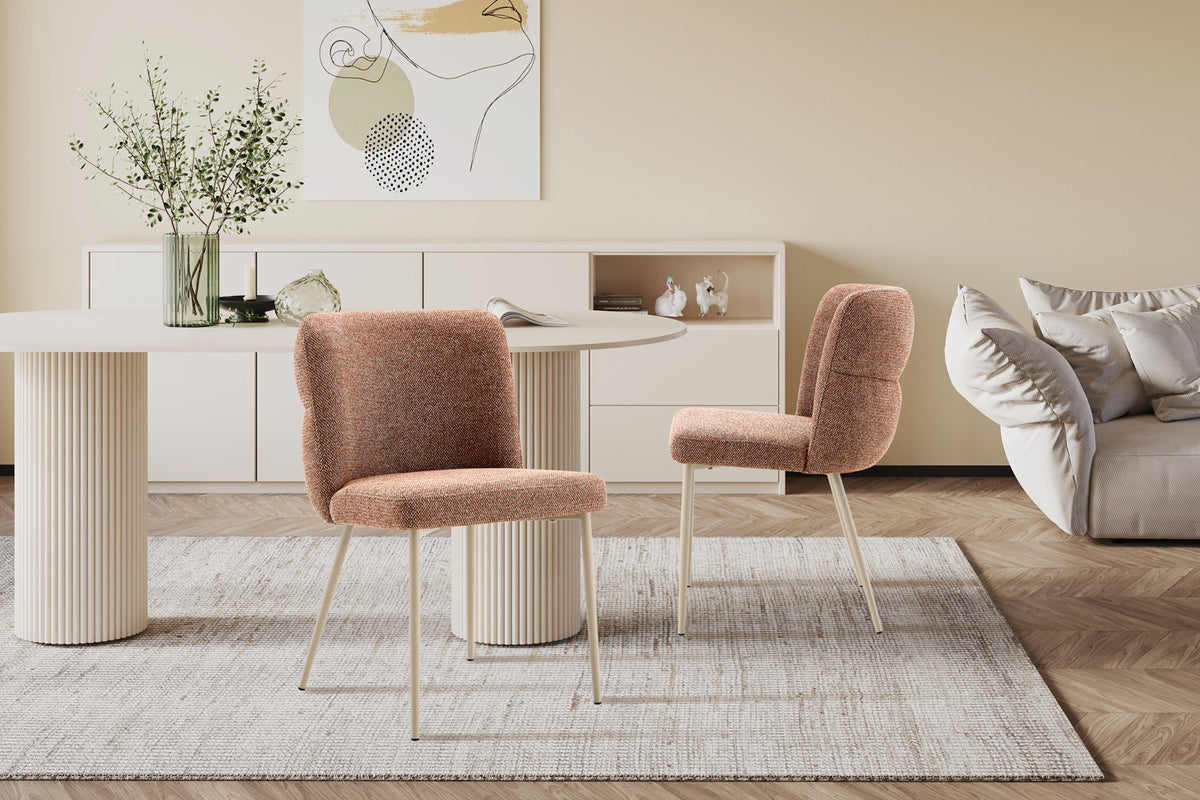 Chaise Alix Tissu WZ Coffee-3 Rouille – Pied Beige - vue 3