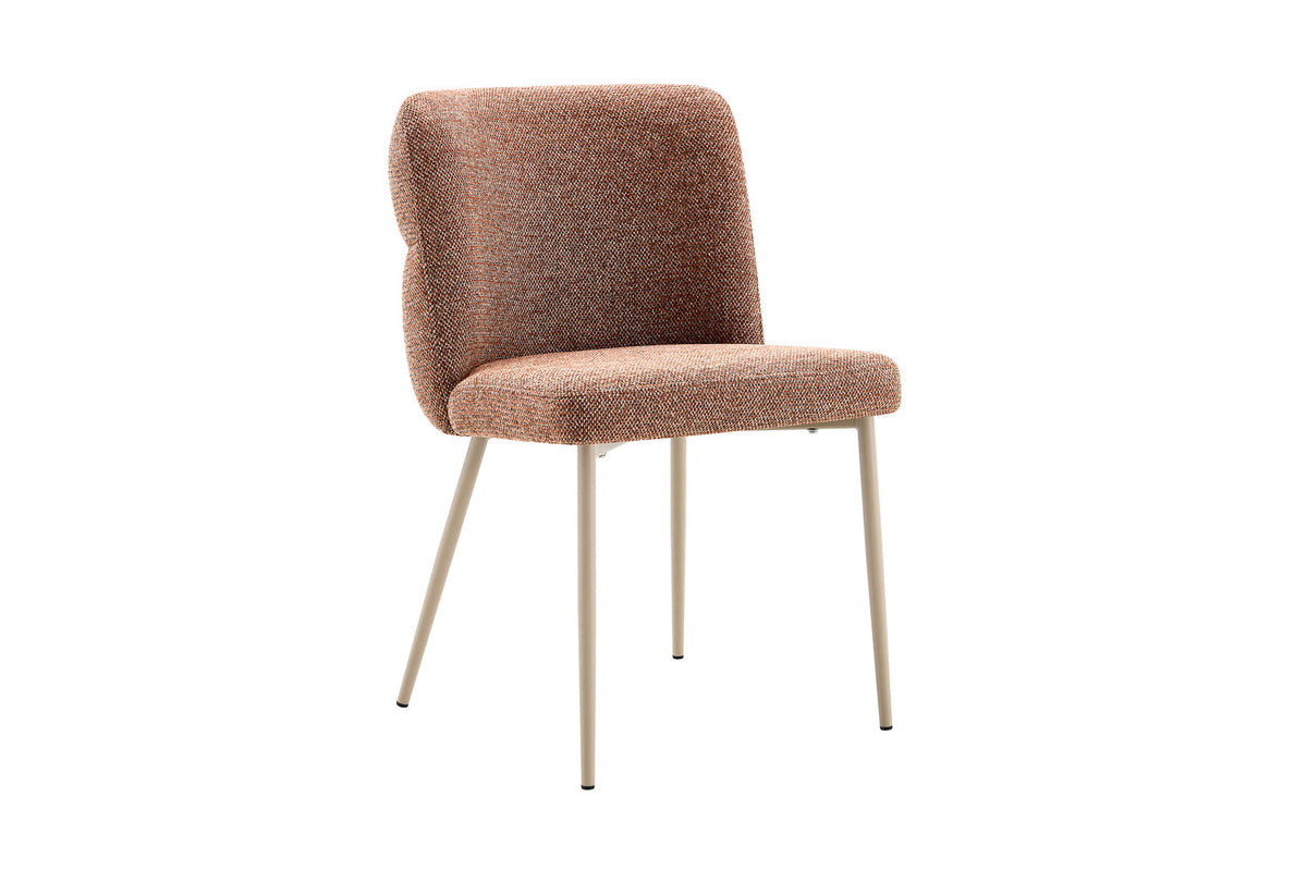 Chaise Alix Tissu WZ Coffee-3 Rouille – Pied Beige - vue 5