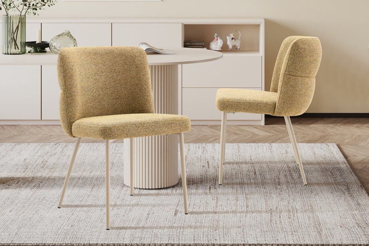 Chaise Alix Tissu WZ Coffee-4 Jaune – Pied Beige