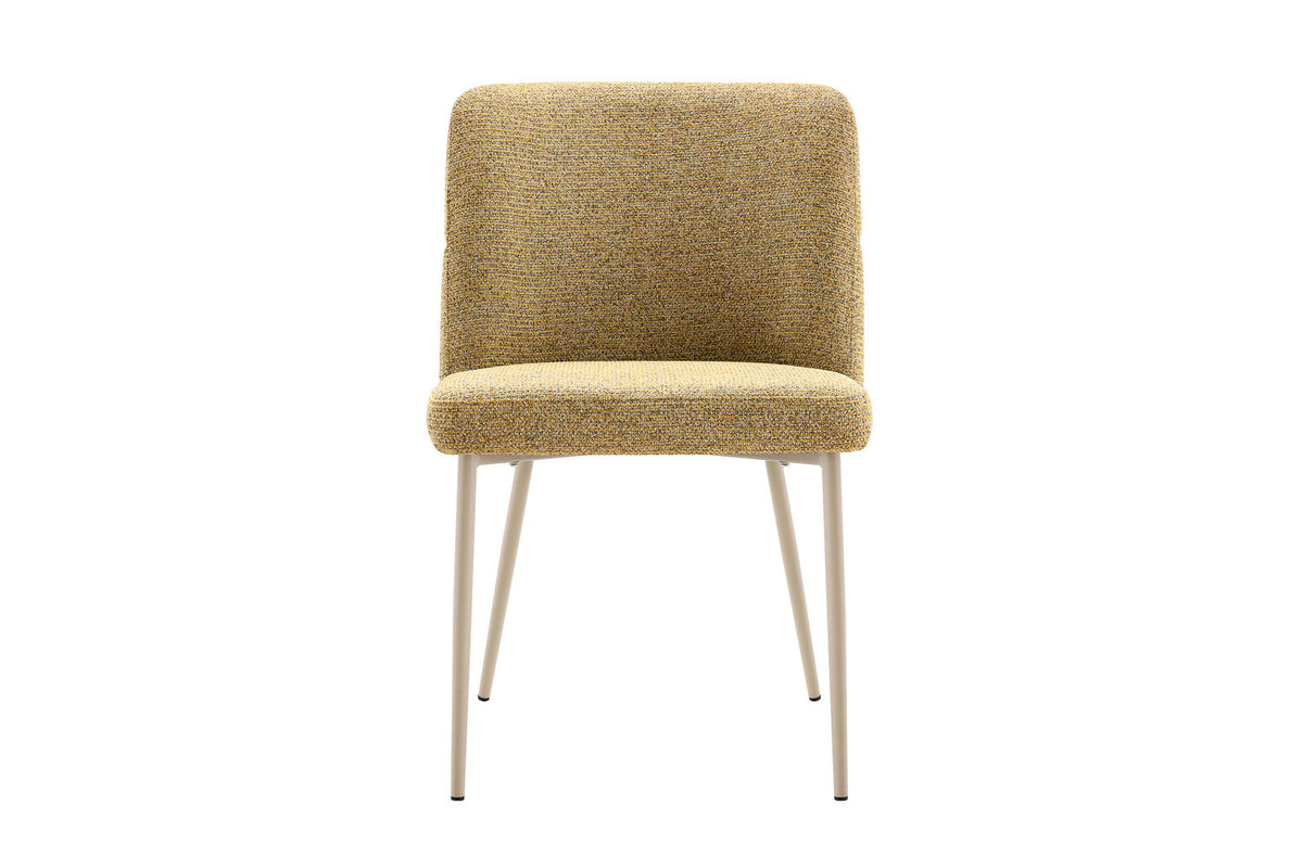 Chaise Alix Tissu WZ Coffee-4 Jaune – Pied Beige - vue 4
