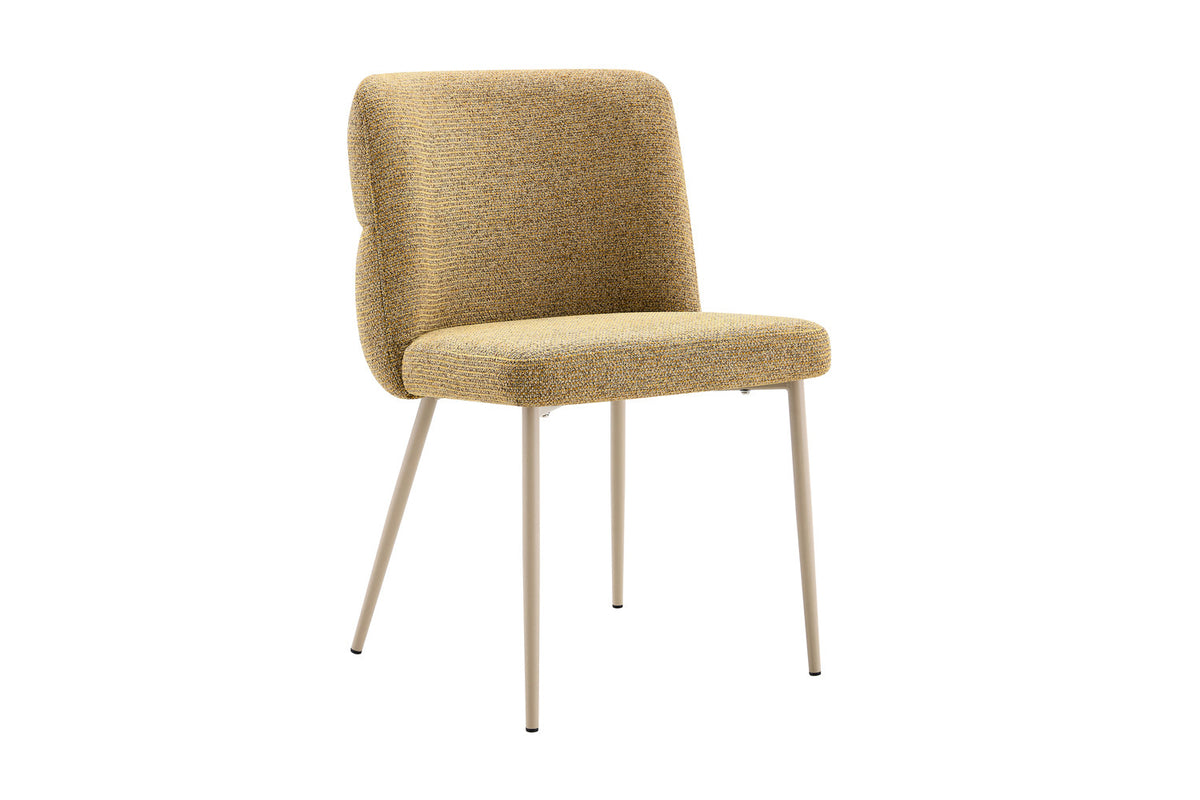 Chaise Alix Tissu WZ Coffee-4 Jaune – Pied Beige - vue 5