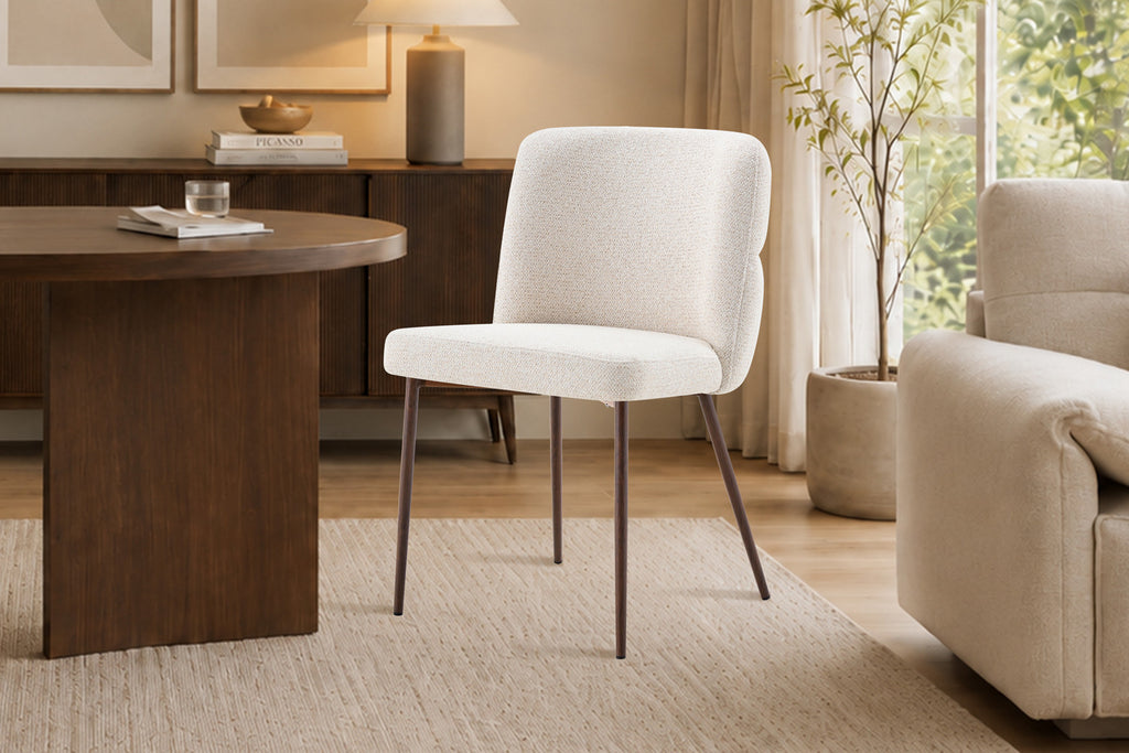 Chaise Alix Tissu WZ Coffee-1 Beige – Pied Noyer - vue 2