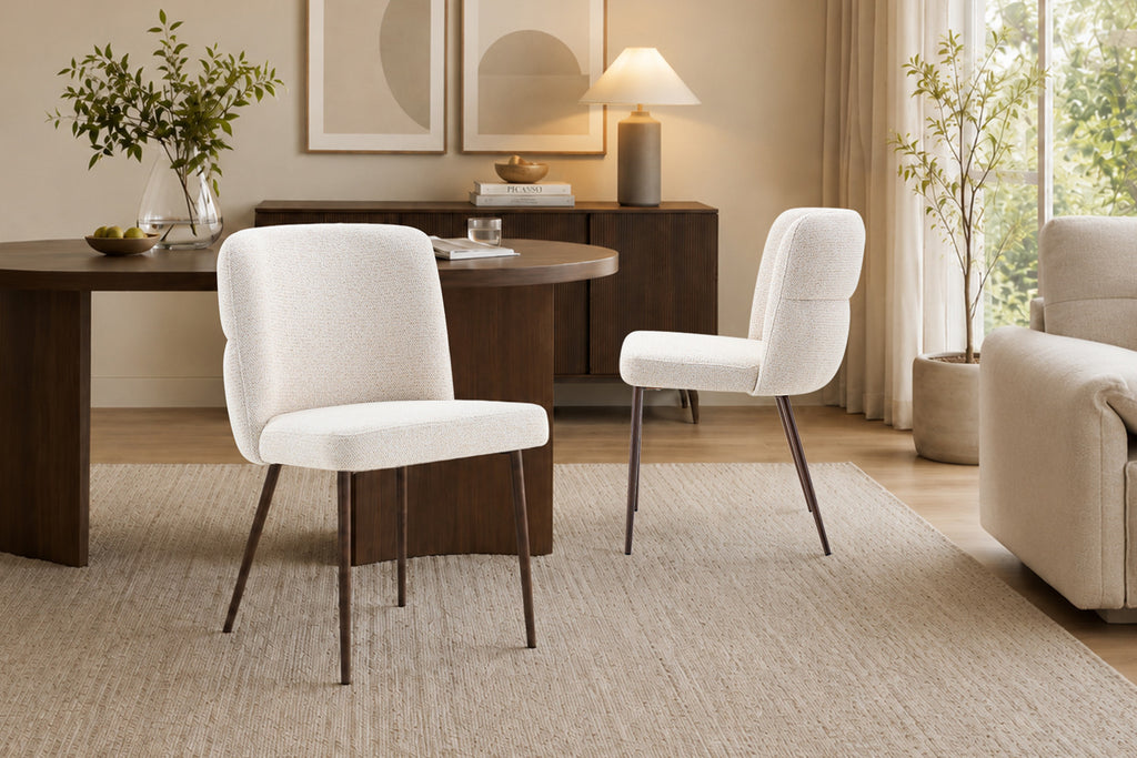 Chaise Alix Tissu WZ Coffee-1 Beige – Pied Noyer - vue 3