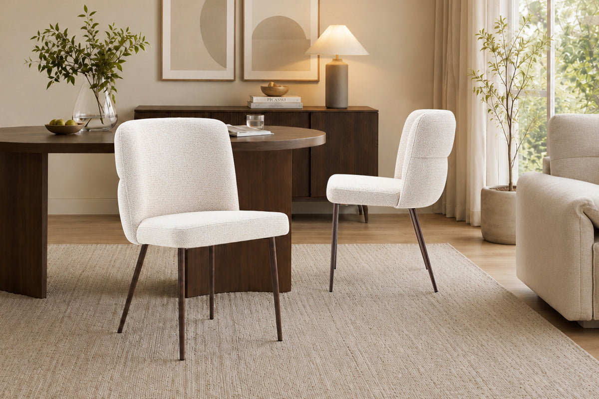Chaise Alix Tissu WZ Coffee-1 Beige – Pied Noyer - vue 3