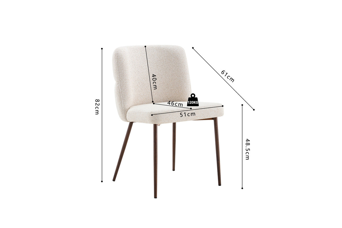 Chaise Alix Tissu WZ Coffee-1 Beige – Pied Noyer - vue 9