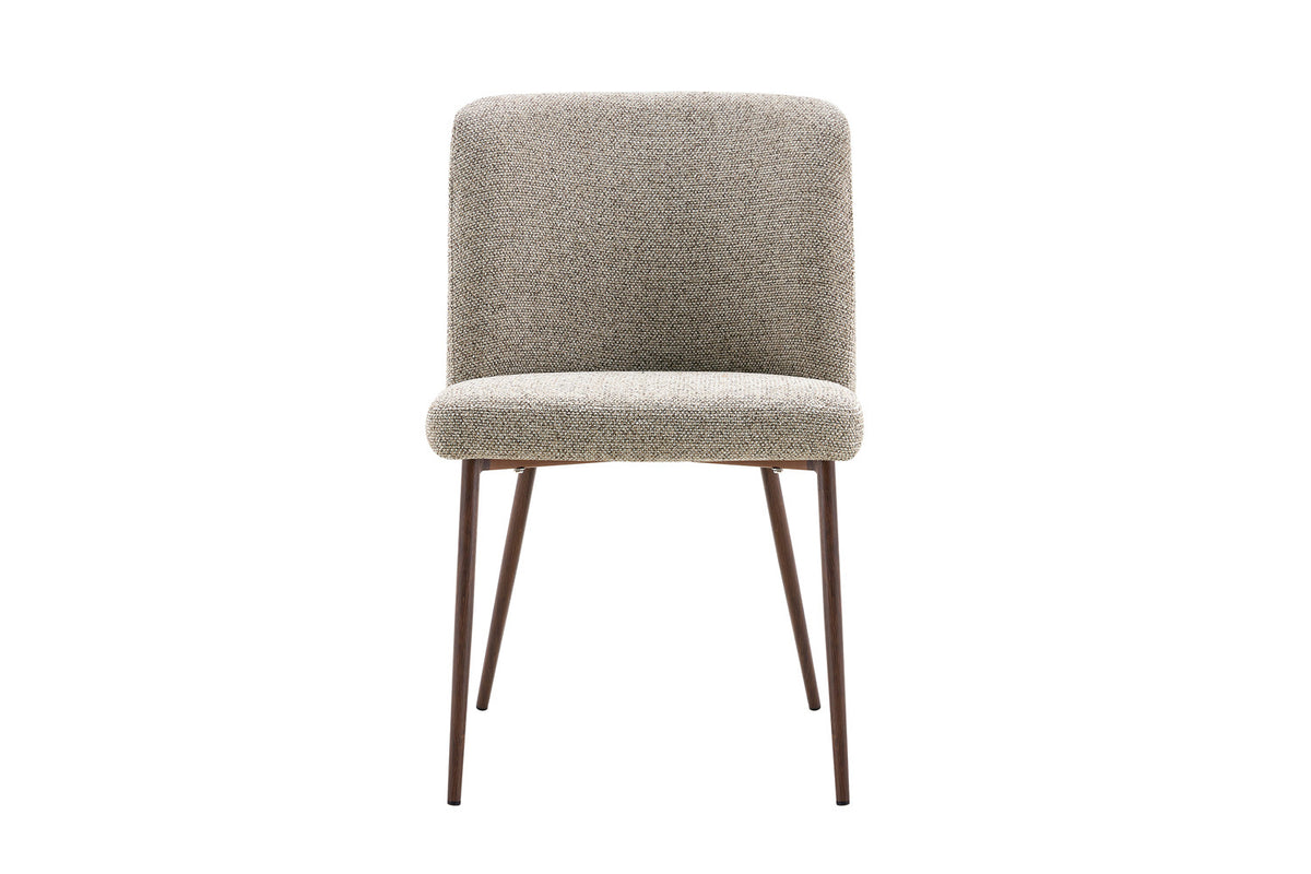 Chaise Alix Tissu WZ Coffee-2 Poivre – Pied Noyer - vue 3