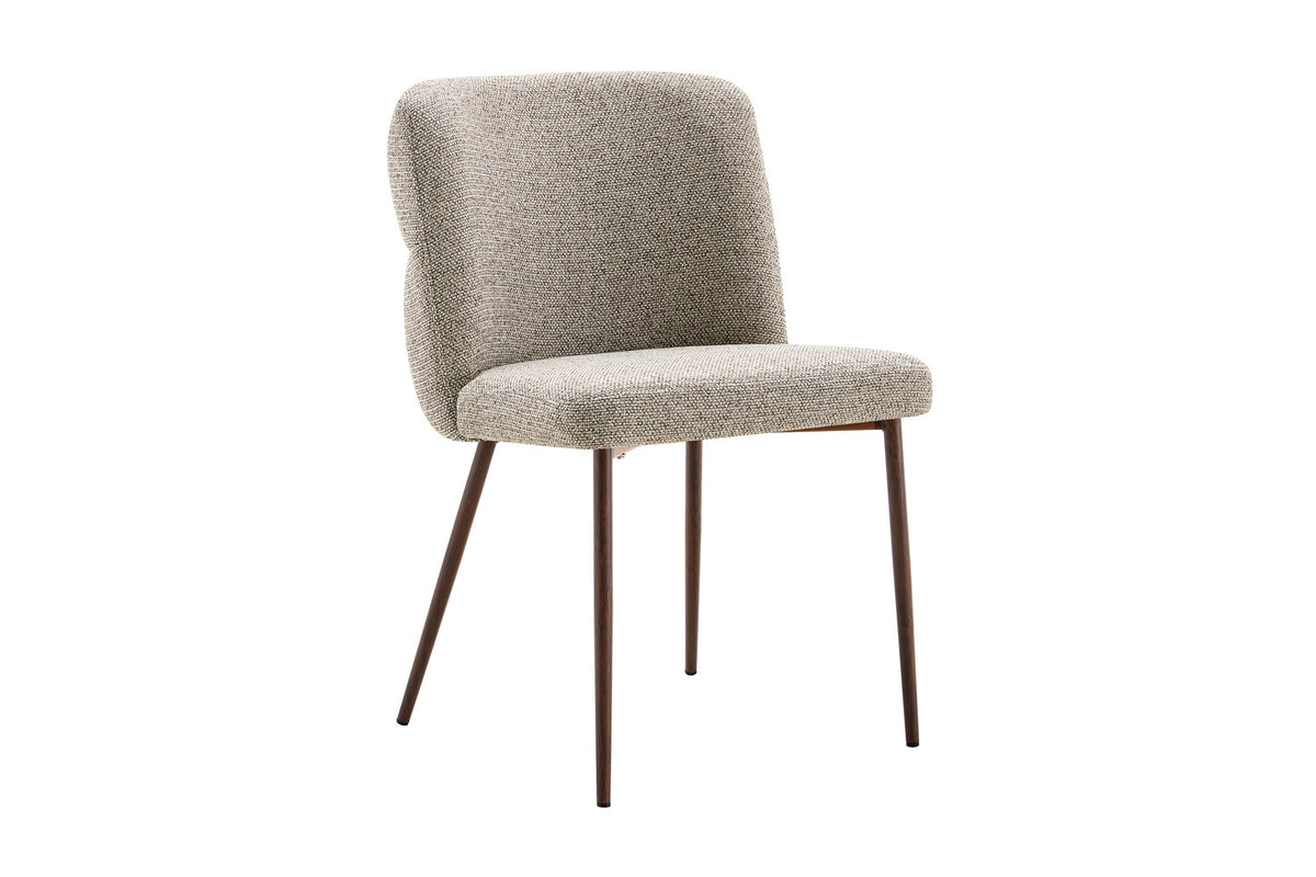 Chaise Alix Tissu WZ Coffee-2 Poivre – Pied Noyer - vue 4