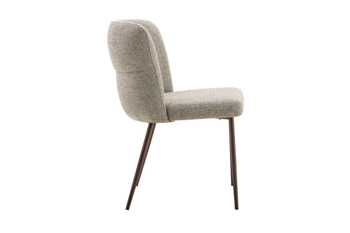 Chaise Alix Tissu WZ Coffee-2 Poivre – Pied Noyer - vue 5
