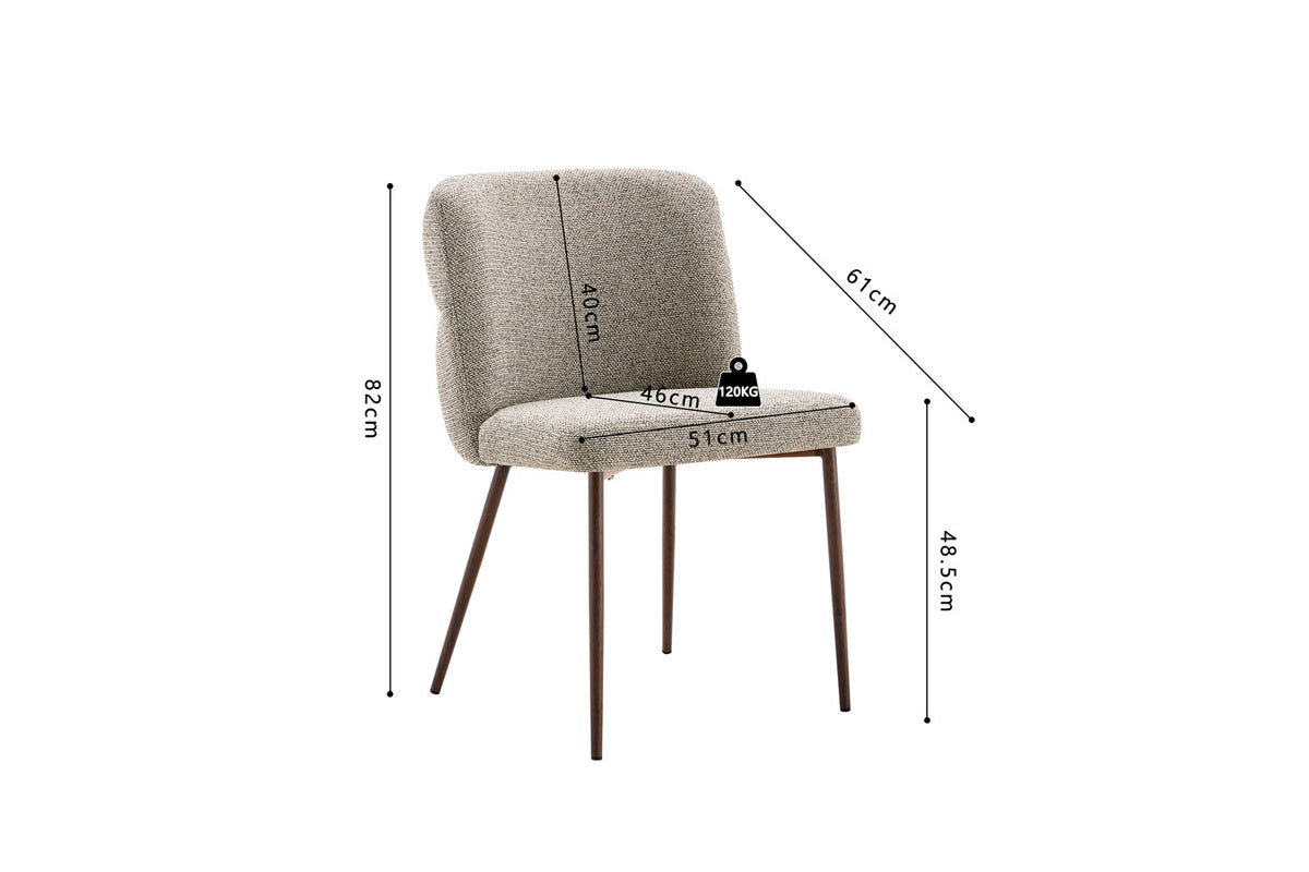 Chaise Alix Tissu WZ Coffee-2 Poivre – Pied Noyer - vue 8