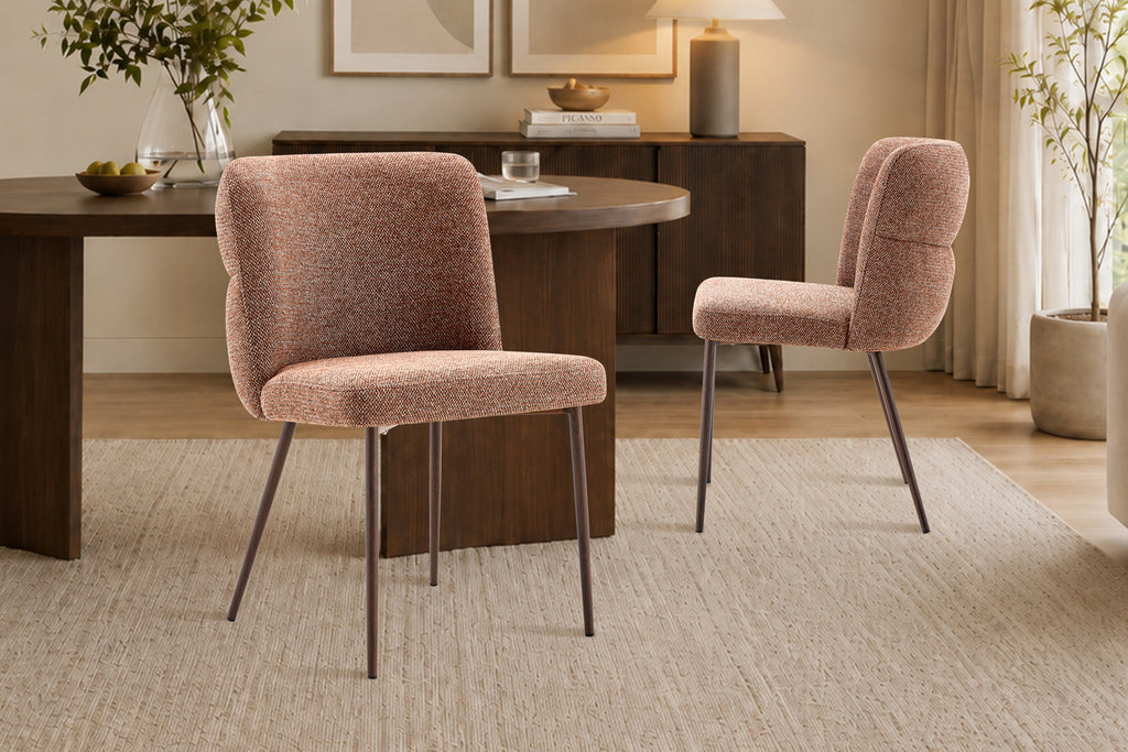 Chaise Alix Tissu WZ Coffee-3 Rouille – Pied Noyer
