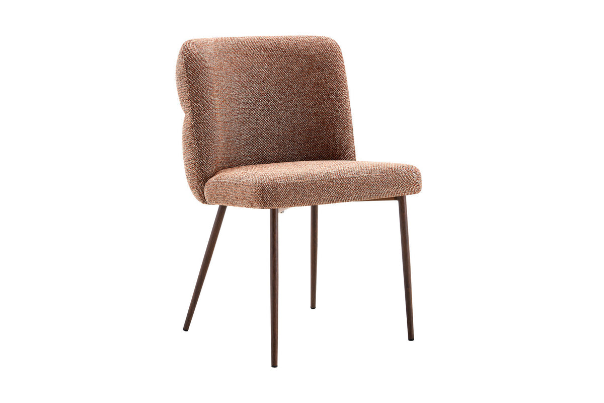 Chaise Alix Tissu WZ Coffee-3 Rouille – Pied Noyer - vue 5
