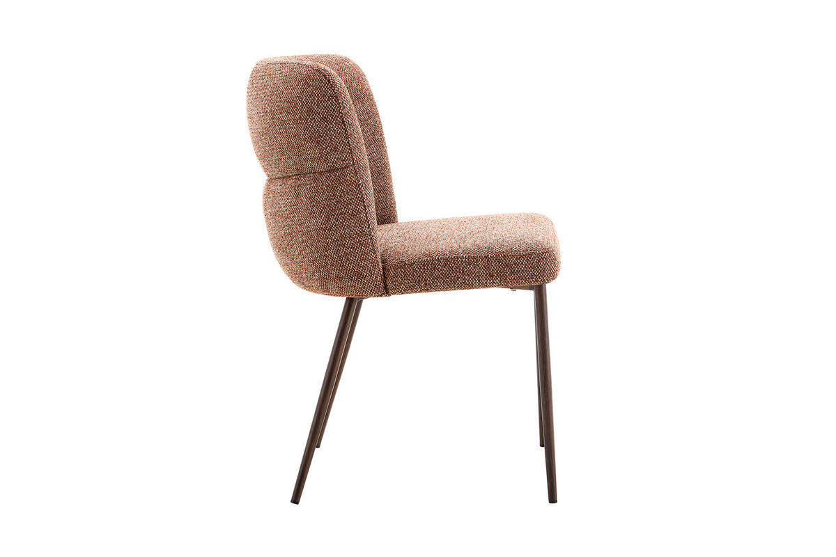 Chaise Alix Tissu WZ Coffee-3 Rouille – Pied Noyer - vue 6