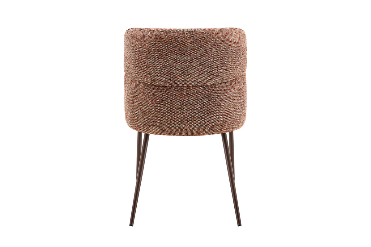 Chaise Alix Tissu WZ Coffee-3 Rouille – Pied Noyer - vue 7