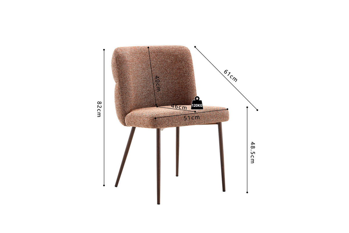 Chaise Alix Tissu WZ Coffee-3 Rouille – Pied Noyer - vue 9