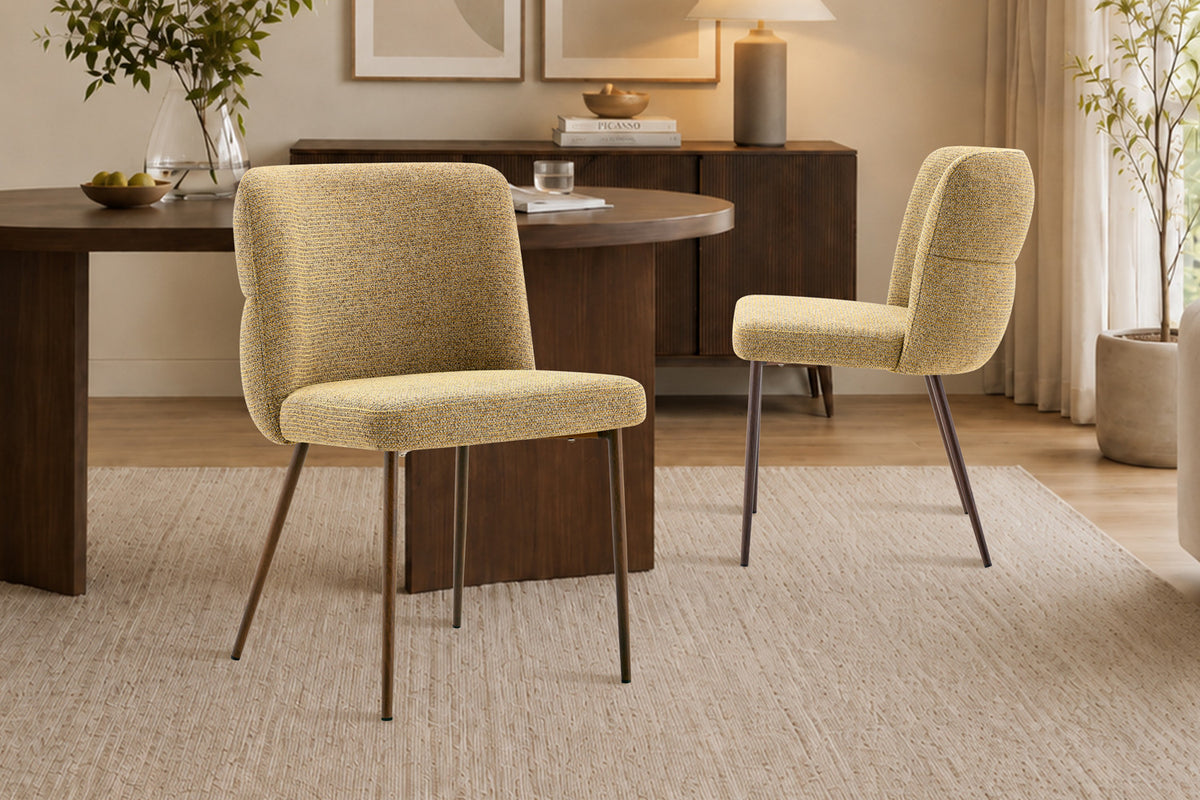 Chaise Alix Tissu WZ Coffee-4 Jaune – Pied Noyer