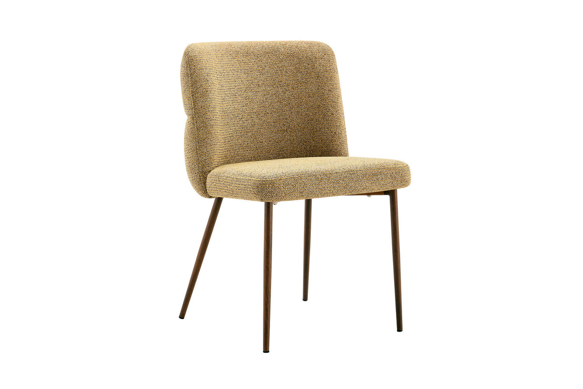 Chaise Alix Tissu WZ Coffee-4 Jaune – Pied Noyer - vue 5