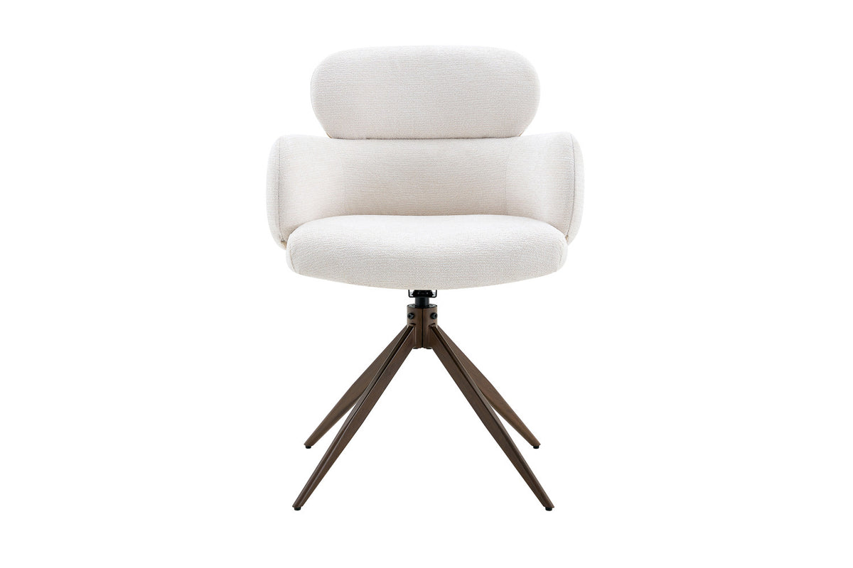 Chaise Roxane noyer Pivotant Tissu Ote Focus-111 Blanc - vue 4