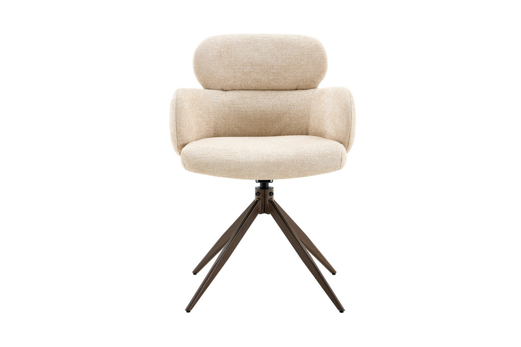 Chaise Roxane noyer Pivotant Tissu Ote Focus-120 Beige - vue 4
