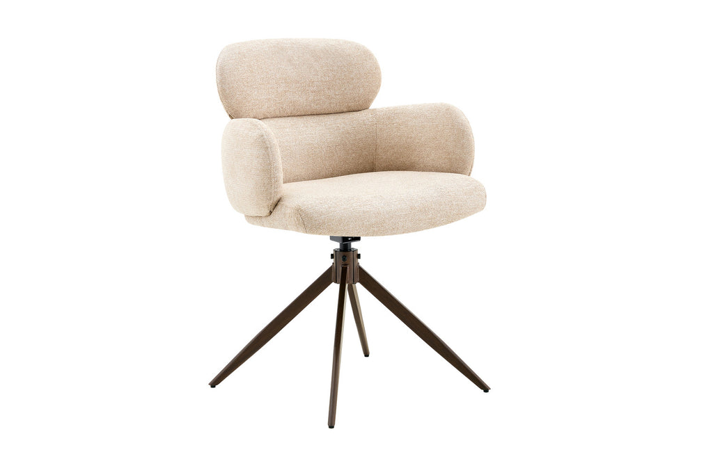 Chaise Roxane noyer Pivotant Tissu Ote Focus-120 Beige - vue 5