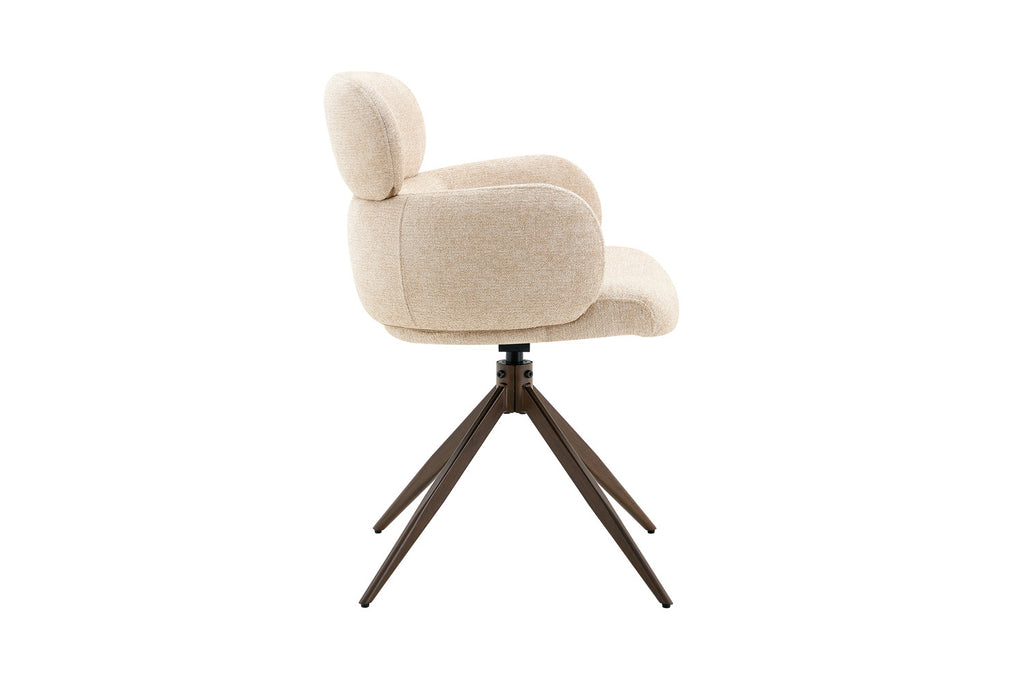 Chaise Roxane noyer Pivotant Tissu Ote Focus-120 Beige - vue 6