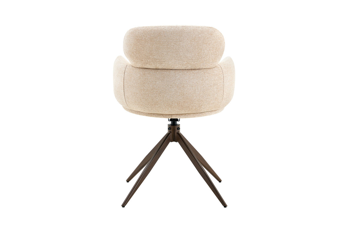Chaise Roxane noyer Pivotant Tissu Ote Focus-120 Beige - vue 7