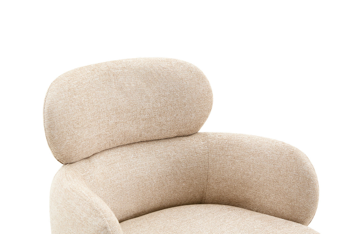 Chaise Roxane noyer Pivotant Tissu Ote Focus-120 Beige - vue 8