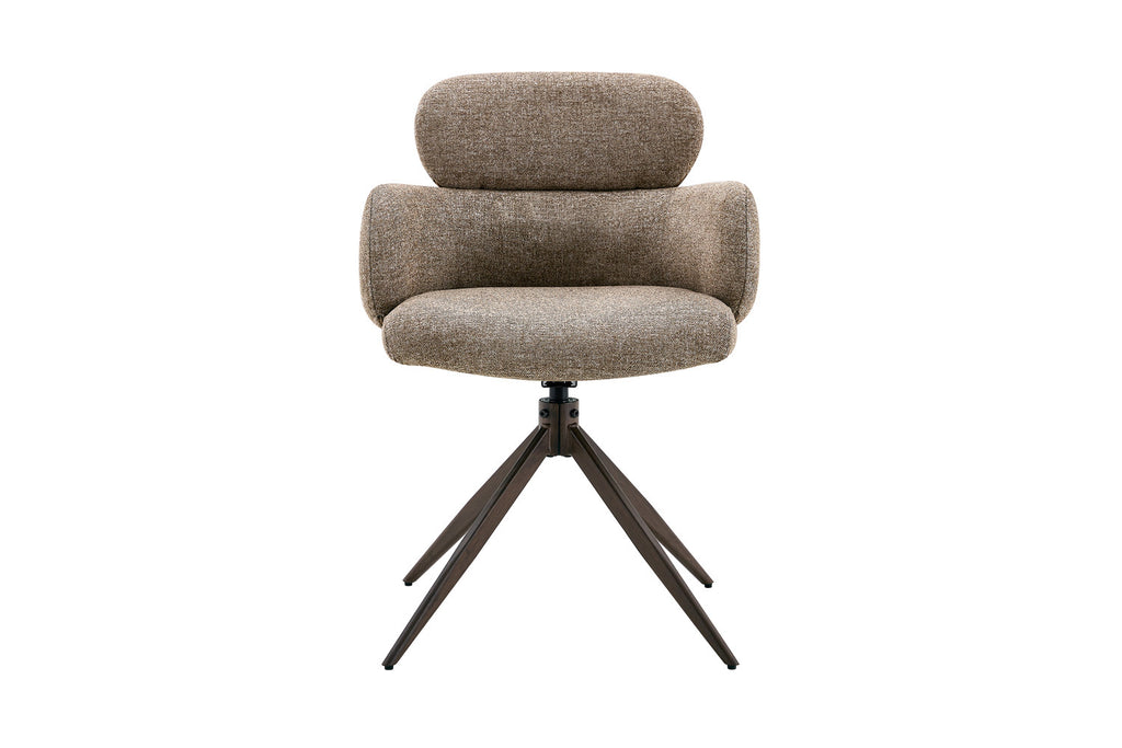 Chaise Roxane noyer Pivotant Tissu Ote Focus-178 Poivre - vue 4