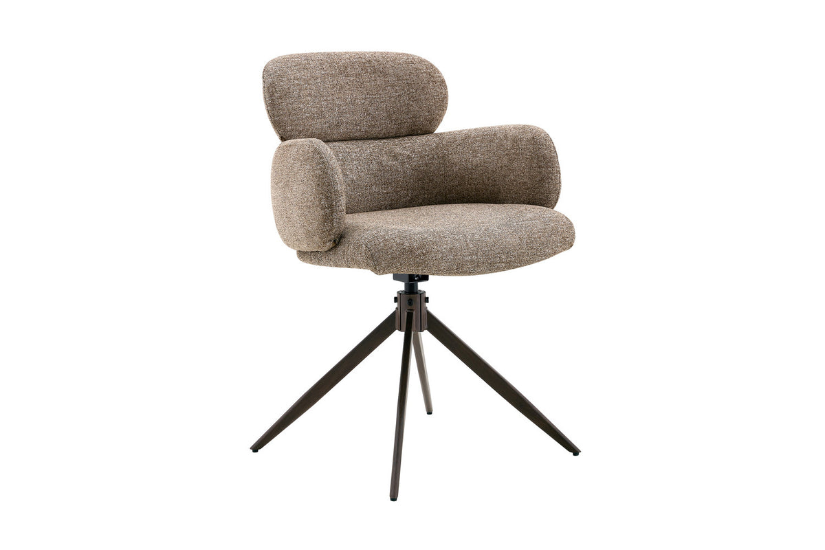 Chaise Roxane noyer Pivotant Tissu Ote Focus-178 Poivre - vue 5