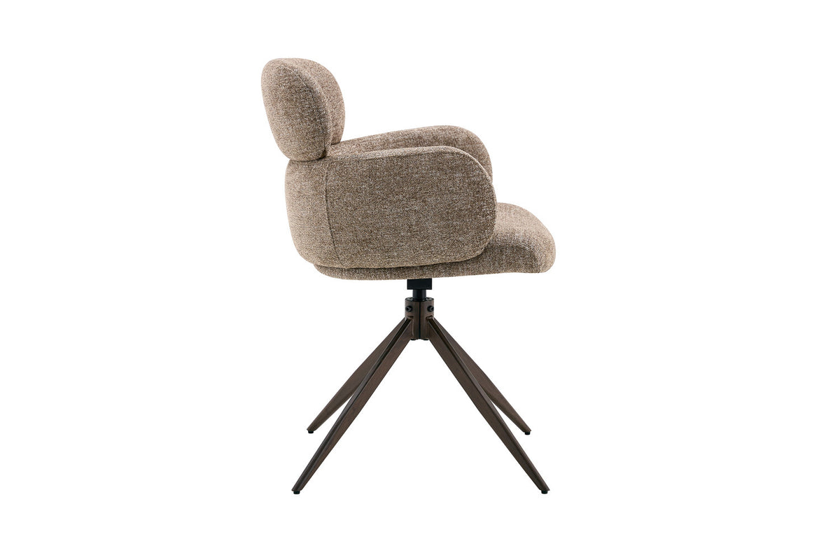 Chaise Roxane noyer Pivotant Tissu Ote Focus-178 Poivre - vue 6