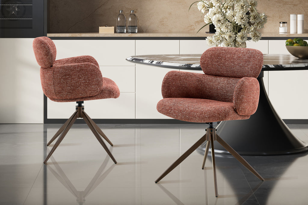 Chaise Roxane noyer Pivotant Tissu Ote Focus-245 Rouille