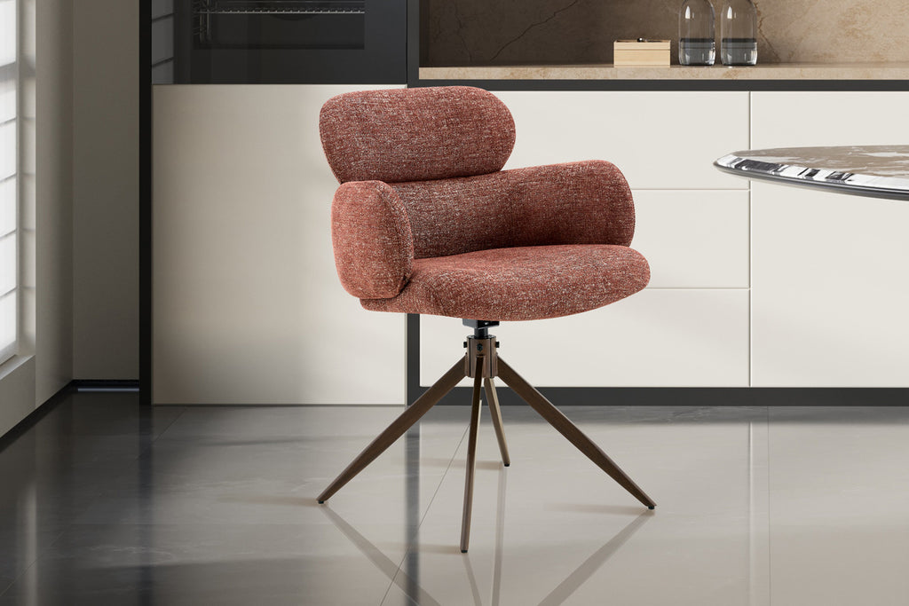 Chaise Roxane noyer Pivotant Tissu Ote Focus-245 Rouille - vue 2