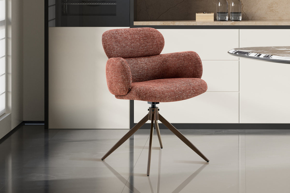 Chaise Roxane noyer Pivotant Tissu Ote Focus-245 Rouille - vue 2