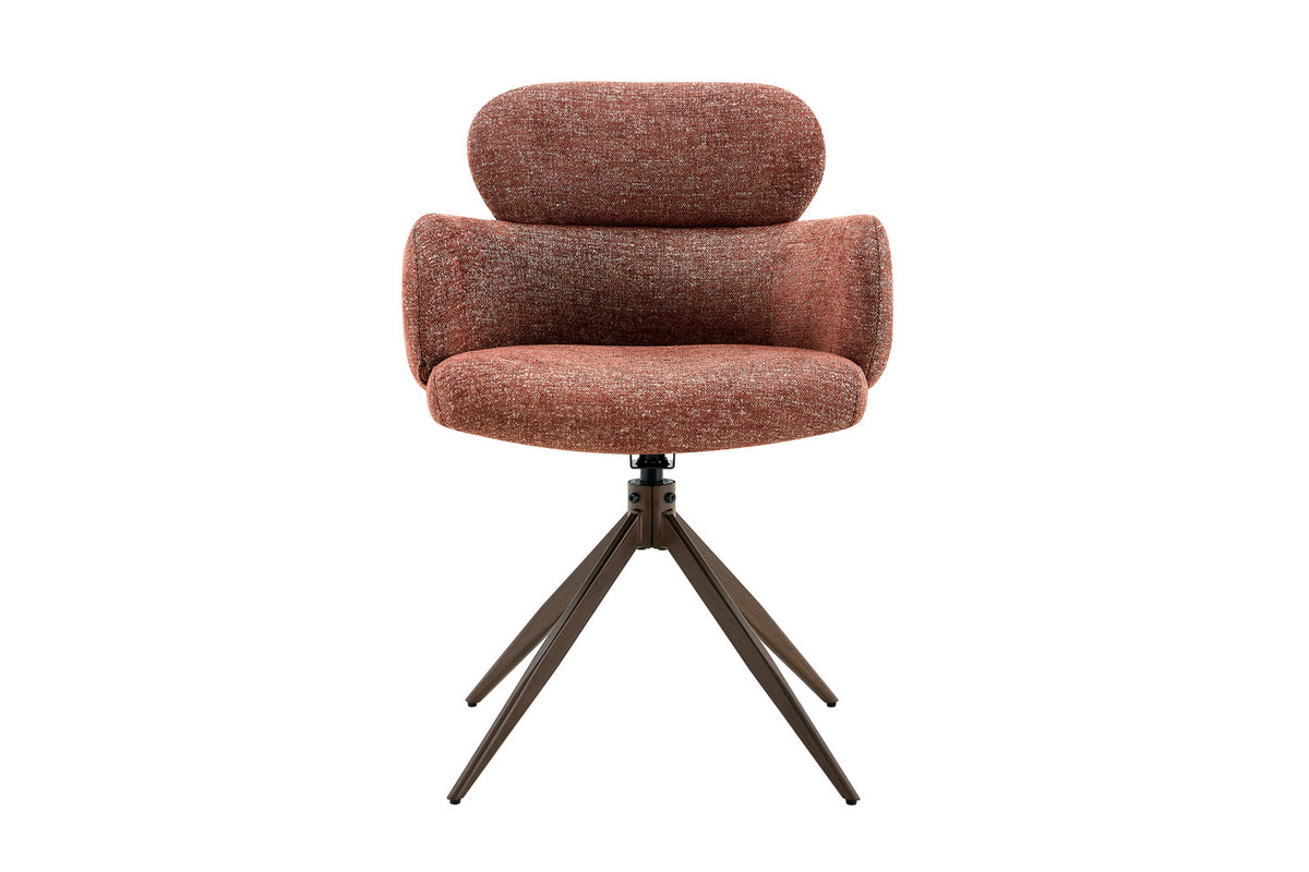 Chaise Roxane noyer Pivotant Tissu Ote Focus-245 Rouille - vue 4