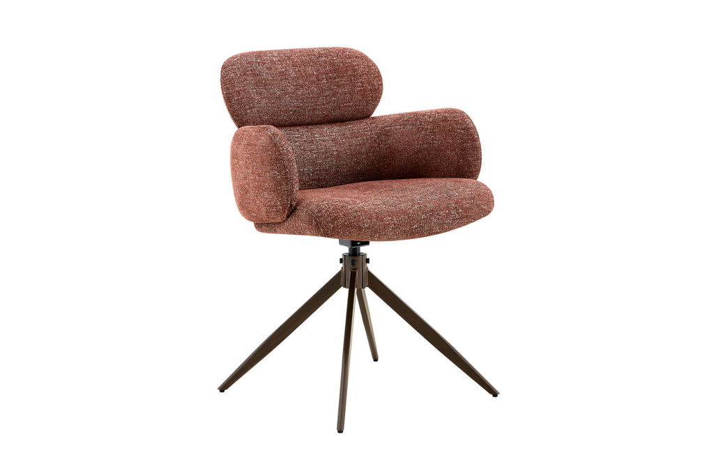 Chaise Roxane noyer Pivotant Tissu Ote Focus-245 Rouille - vue 5