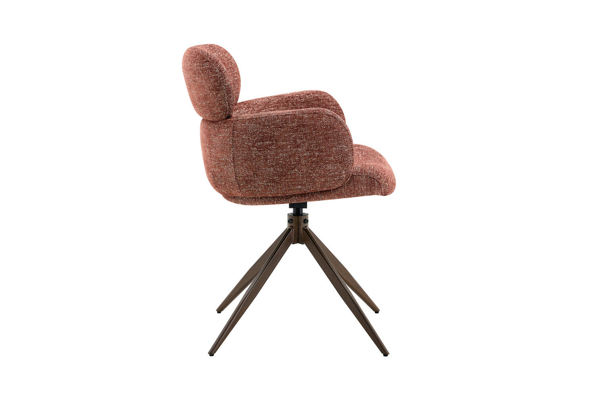 Chaise Roxane noyer Pivotant Tissu Ote Focus-245 Rouille - vue 6