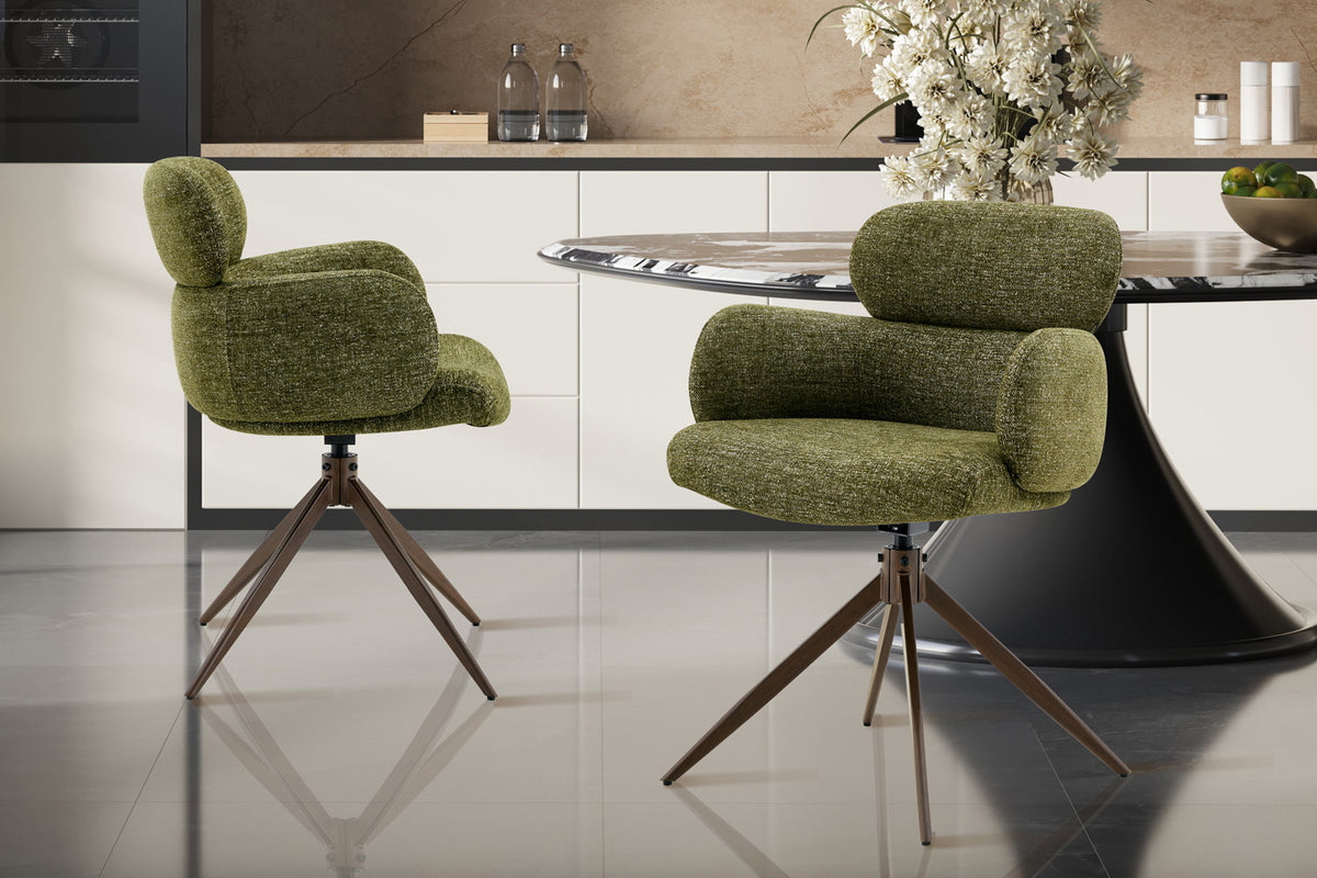 Chaise Roxane noyer Pivotant Tissu Ote Focus-353 Vert