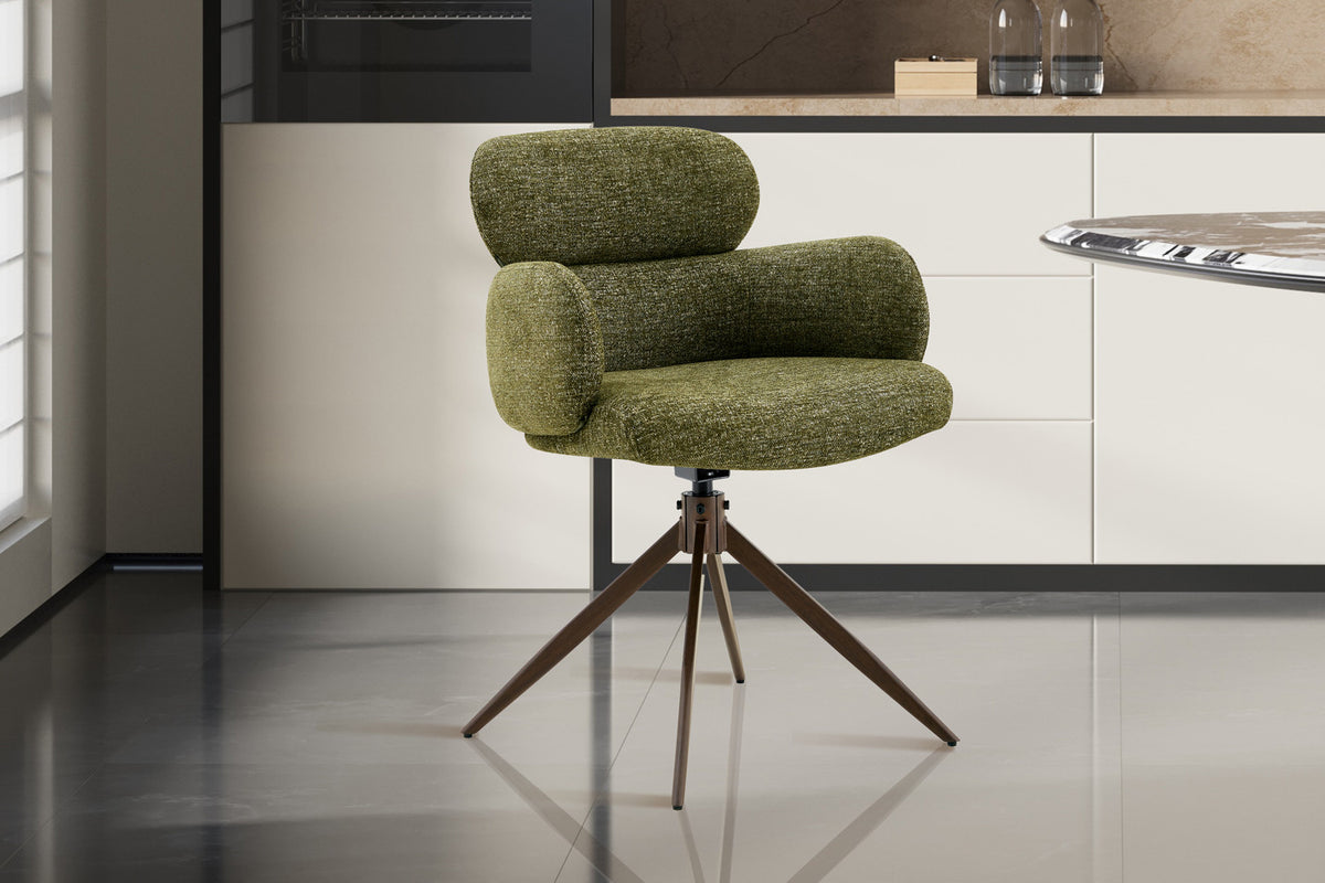 Chaise Roxane noyer Pivotant Tissu Ote Focus-353 Vert - vue 2